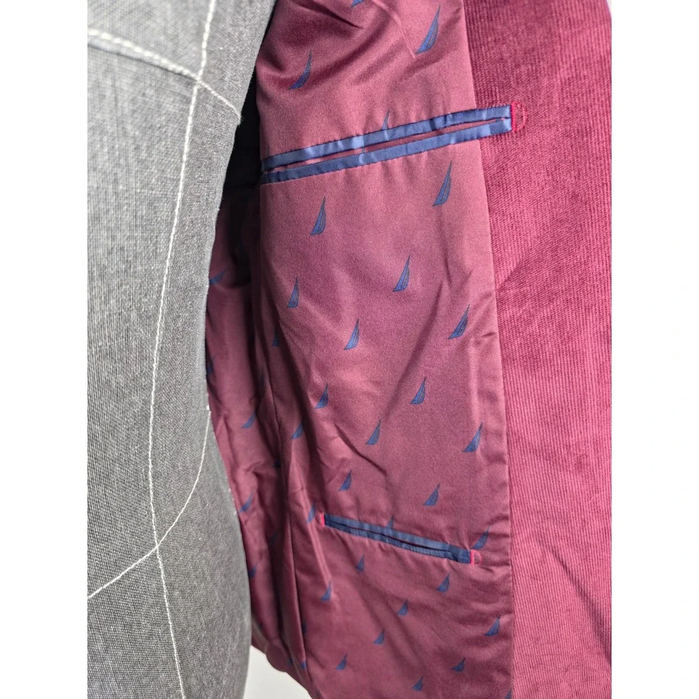 Nautica Sport Coat Mens 40S Red Bard Corduroy Elbow Patch Blazer Suit Jacket NWT